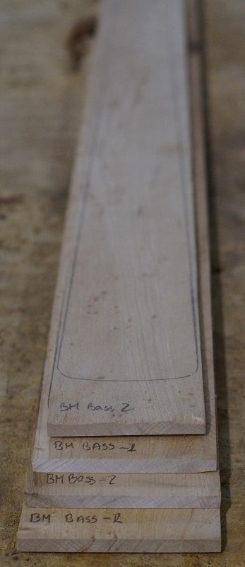 Griffbrett Birds Eye Maple Bass 2